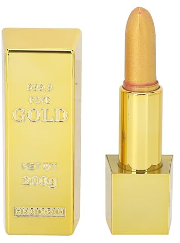 3,5 G Goldener Lippenstift, Metallischer Goldener Lippenstift, Wasserfest Langlebig Hochpigmentiert Lippen Make up Kosmetik für Frauen (07)