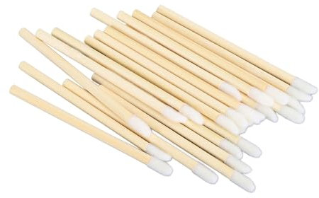 100 Pièces Pinceau à Lèvres Jetable avec Manche en Bambou pour de Brillant à Lèvres, Outil de Maquillage Portable avec Tête de Brosse à Pointe, Bambou et