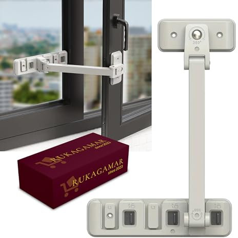 Pack de 2 Cierres de Seguridad Para Todo Tipo de Ventanas Y Puertas, Protección Infantil, Cierre de Seguridad Ajustable, Evita Aperturas No Deseadas (ABS)