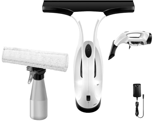 Wiederaufladbarer Fenstersauger, Fensterabzieher, 3 in 1 kabelloser Fenstersauger mit Spray, elektrisches kabelloses Fensterreinigungsgerät für Dusche, Wand, Spiegel, Glas und Arbeitsplatte