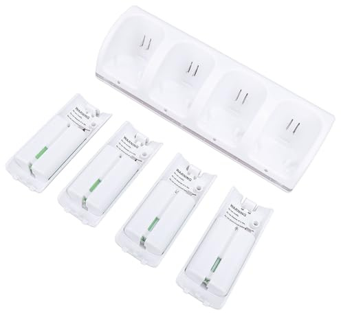 Fernbedienungs-Ladestation für U mit 4er-Pack 2800-mAh-Akkus, Controller-Ladestation für Controller (White)