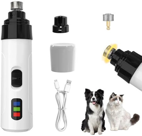 Skeadex Krallenschleifer für Hunde, Silent Groom Pro, 2-Gang Elektrische Hunde Krallenschleifer mit 3 Schleifköpfen, USB-Aufladung Katzen Krallenschneider Krallenfeile Hund, für Kleine Mittelgroße Gro