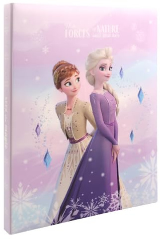 FASHION YO A4 Elsa Display Book Folder 30 Pockets Presentation Project Book Document Folder with Plastic SleevesLightweight Wallets for Document Office School Organization for Kids Adults (Elsa)