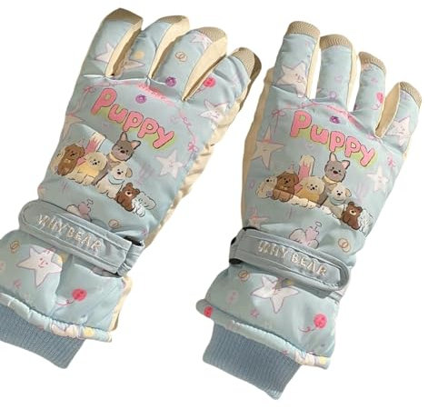 KDOFIO Handschuhe Damen Skihandschuhe Winter Warm Und Samt Nicht Rutsch Im Freien Im Freien Im Outdoor-fünf-Finger-Handschuhe Im Freien Im Freien Im Freien Im Freien Im Freien-blau