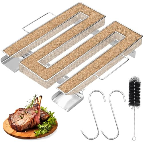 Generador de Humo Frío de Acero Inoxidable Generador de Humo Frío con Asa Smoke Generador Humo con Cepillo y Gancho Ahumador de Carne para Parrillas, Ahumadores y Hornos Ahumadores