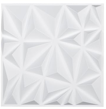 VEVOR Pannelli da Parete 3D, 33 Pezzi 300 x 300 x 25,1 mm 2,97 m², Piastrelle Artistiche da Parete Diamante Stile Moderne, Pannello per Soffitto Sala, Decorazione Interni, Bianco Opaco