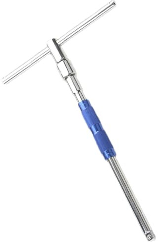 Sulxyi T Bar Wrench, Adjustable T Handle Spanner, Spinner Handle Wrench, 26cm, 2-Way Speed Adjustment Spinner Handle with 3 Grip Positions 360-Degree Rotating for Bits and Sockets