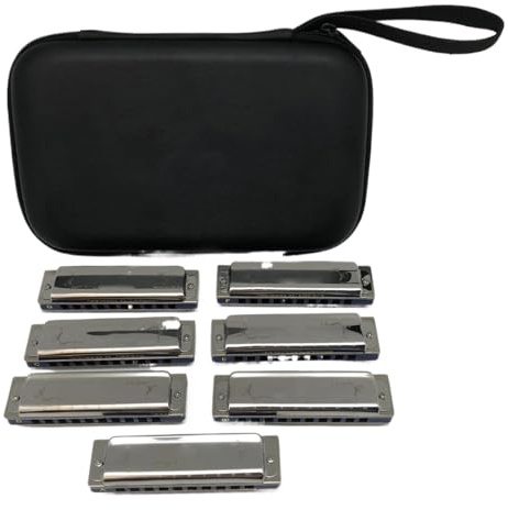 Diatonisches Mundharmonika Set 10 Löcher Blues 7 Tonarten Für Bandspieler Für Erwachsene