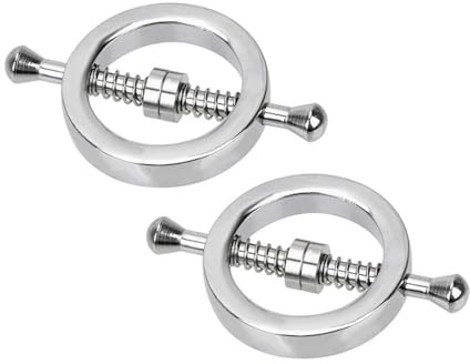 GeRRiT 1 Paar Metall Nippelklemmen Einstellbar Nippel Clamps Stimulation Set Brustwarzen Klemmen Fetisch Klitoris Schamlippen Brust Clip SM Erotik Sexspielzeug für Frauen Männer(A)