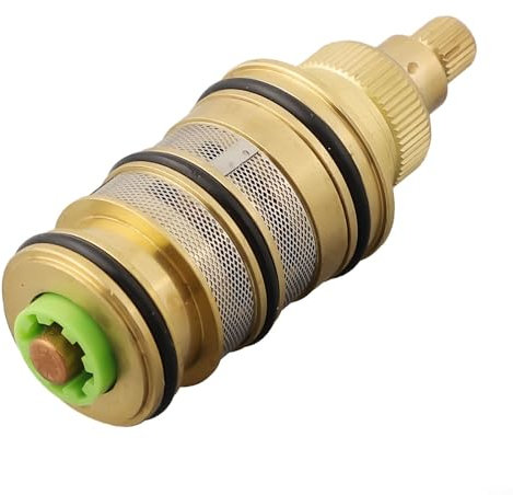 Zilimontt Cartucho termostático, válvula mezcladora de baño y ducha, pieza de repuesto de control de temperatura, con bloqueo de seguridad de 38 ℃, kit de reparación de mezclador de baño (F)