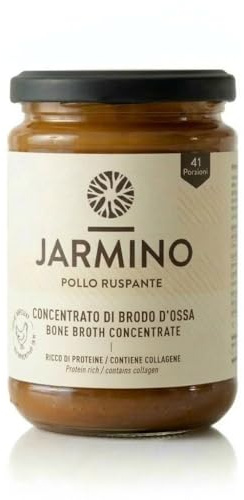 JARMINO Brodo di Ossa di Pollo Biologico Concentrato – Collagene Naturale da Polli Ruspanti, Germania, 410 g (41 porzioni) – Fonte di Proteine e Aminoacidi, Senza Glutine, Adatto a Keto e Paleo