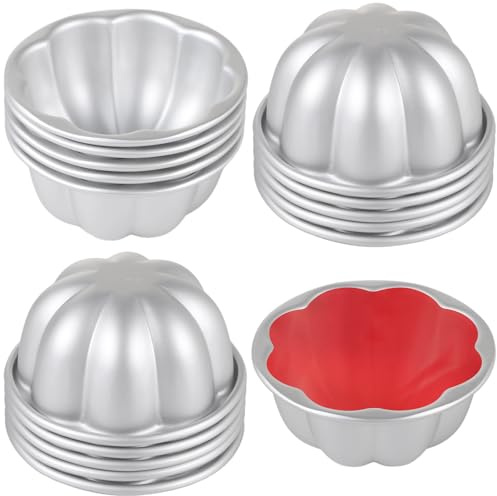 yeeplant Set mit 16 antihaftbeschichteten 9,4 cm Aluminium-Puddingförmchen für Cupcakes, Muffins, Gelee, Desserts