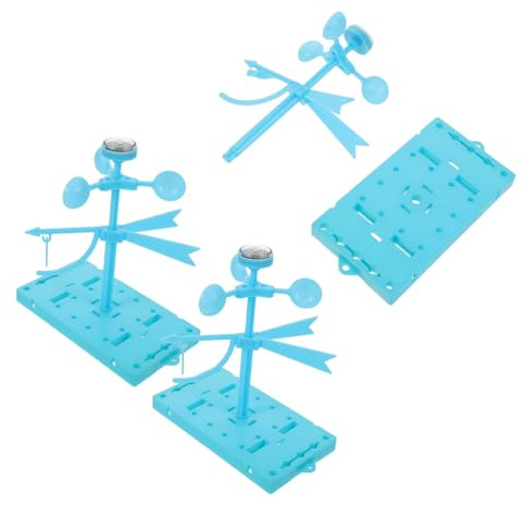 SUPVOX 3 Sets DIY Wind Vane Science Kit for Classroom and Outdoor Use Portable Weather-resistant Stem Teaching Aids with Wind Speed Anemometer Function for Preschool and Elementary Stem
