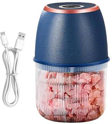 Hogvinnatil Coupe-ail électrique – Processeur de légumes pour cuisine USB 350 ml, broyeur de petite taille, pour légumes, aliments, viande, gingembre, fruits, ail, haricots