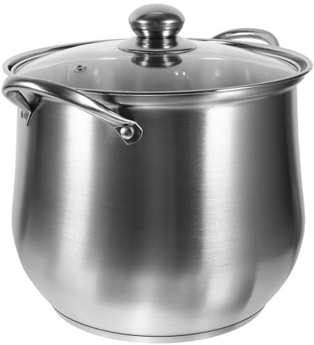 Toyvian Marmite à soupe inoxydable haute capacité avec double poignée fond épais pour cuisson uniforme pot de cuisine multifonction et facile à nettoyer pour soupe et lait