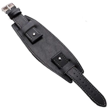 Generico Koskinn klockarmband - Bund armband 20/22/24 mm i brunt svart, 24mm, Acetat, Ingen ädelsten