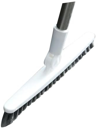 Keenso fogborste med lång lugg med hårda borst, rengöring av golvplattor, badrum och köksverktyg för effektiv fläckborttagning och inga återvändsgränder, plastmaterial (vit 88,5 cm)