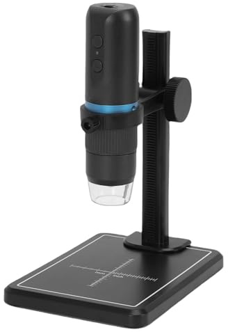 YUEHISY Digitales Mikroskop-Kit, Kabelloses WiFi-USB-Handmikroskop mit Verstellbarem Ständer, 1000-facher Vergrößerung, 8 LED-Leuchten, für PC-Telefon