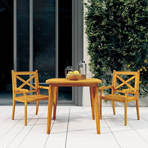Zeehear Table de jardin en bois massif d'acacia 85 x 85 x 75 cm pour jardin, terrasse, balcon, design à lattes stable, résistante aux intempéries, idéale comme table d'appoint, table à manger, table