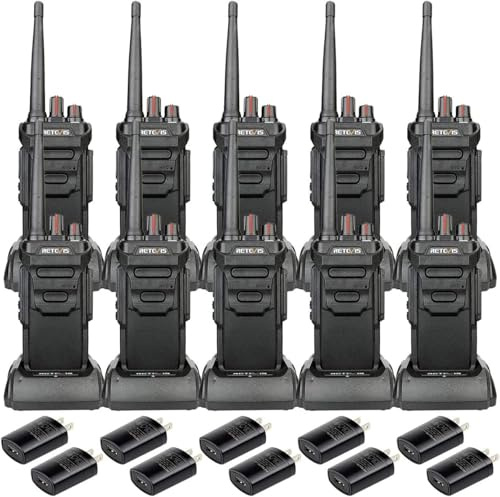 Retevis RT48 IP67 Waterproof Walkie Talkies for Adults,Heavy Duty,Professional Two Way Radio Rechargeable,1200mAh,VOX,Emergency Alarm,Rugged 2 Way Radios for Work Construction Jobsite School(10 Pack)