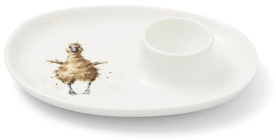 RW WN4088-XL Royal Worcester Wrendale Eieruntertasse, Enten-Design, Keramik, 18 x 13,5 cm, Weiß