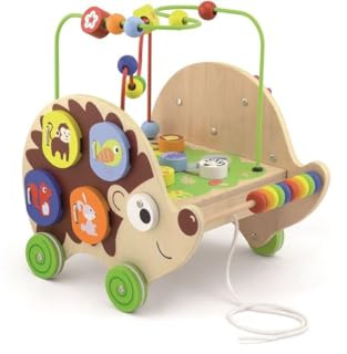 Viga Toys 50012 Pull-Along Activity Hedgehog, Multi Color