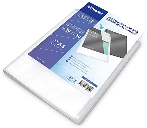 WAYTEX 931442 Dokumentenmappe, A4, 60 Fotos, 30 Hüllen, Polypropylen, transparent