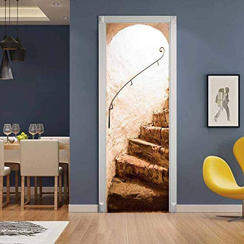 Türtapete Selbstklebend 80X200 Treppe Türtapete Selbstklebend Türposter,Fototapete Selbstklebend 3D Pvc Türaufkleber Diy Türbild,Türfolie Poster Tapete