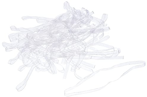 sourcing map TPU Rubber Band Stretchable Rubber Elastic Band Transparent 3.8inch Dia for Home Office, Pack of 124