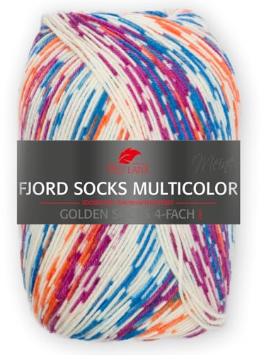 Pro Lana Fjord Socks Multicolor 4-fach 485 - blau/orange