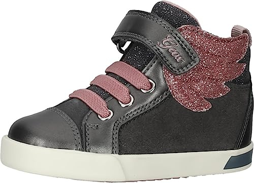 Geox B Kilwi Girl A, Zapatillas para Bebé-Niñas, DK Grey/LT Rose, 21 EU
