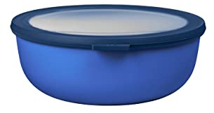 Mepal - Multi Bowl Cirqula Redondo - Recipientes para Alimentos con Tapa - Adecuado como Fiambrera Hermética para Frigorífico, Microondas y Congelador - Tapers para Comida - 2250 ml - Vivid blue