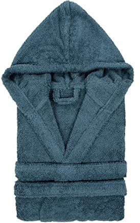 TRAMAS+ Albornoz de Baño Unisex 100% Algodón 450 GR con Capucha Dos Bolsillos y Cinturón Ajustable Alta Absorción Secado Rápido Certificado OEKO TEX - XL, Verde Menta