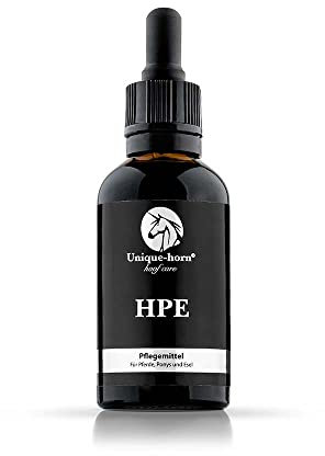 Unique-horn HPE für Pferde | Ultrastarkes Hufpflegeprodukt gegen Strahlfäule und Pilzinfektionen | Schnelle Anwendung | Antibakterielle Wirkung mit Propolis | Hufgesundheit | für jedes Pferd | 50 ml