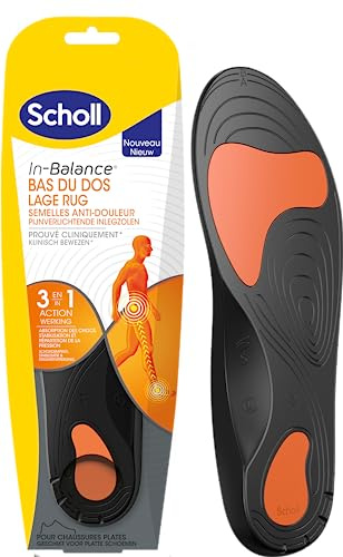 Scholl In-Balance Semelles Orthopédiques Homme & Femme pour Soulager les Douleurs au Bas du Dos avec Soutien Optimal de la Voûte Plantaire et Répartition de la Pression