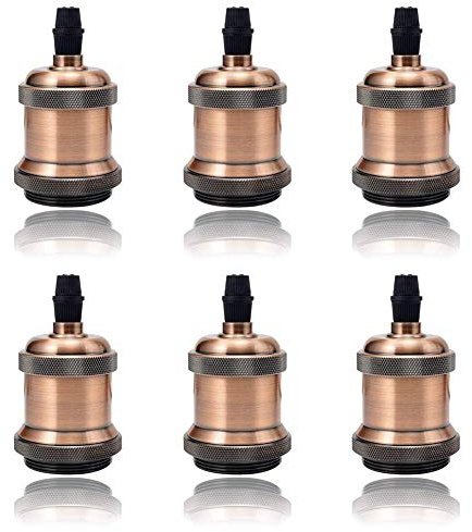 Wuudi Lot de 6 douilles vintage Edison E27 pour lampe-Rose