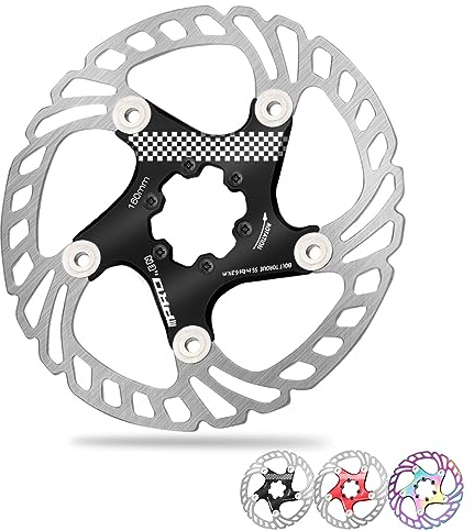 BUCKLOS IIIPRO 140mm 160mm 180mm 203mm Floating Bike Disc Brake Rotor with 6 Bolts, Mountain Bike MTB Stainless Steel Bicycle Disc Brakes Rotors for Road Bike/Ebike/BMX(Black)