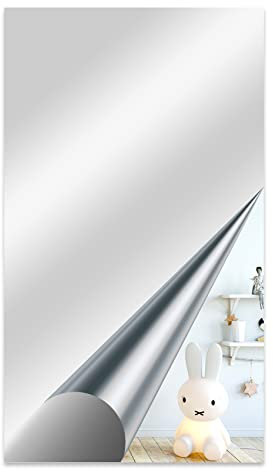 JINGIHE Specchio Adesivo da Parete Flessibile - 70 x 40 cm, Senza Vetro, Autoadesivo per Porta, Senza Cornice