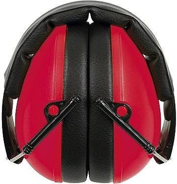TimeTEX - Gehörschutz für Kinder Auris Plus Rot | Robuster, stufenlos verstellbarer und zusammenklappbarer Gehörschutz mit Dämmwert von 24,3 dB | Maße ca. 11 x 8 cm