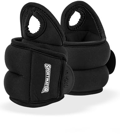 SPORTINATOR® Arm- & Bein-Gewichtsmanschetten Handgelenk-, Klettverschluss Knöchelgewichte Trainingsgewichte Set 2 Stück 2 * 0,5/1/1,5 kg Ankle Weights für Damen, Herren (2 * 0,5 kg) (2 x 0,5 kg)