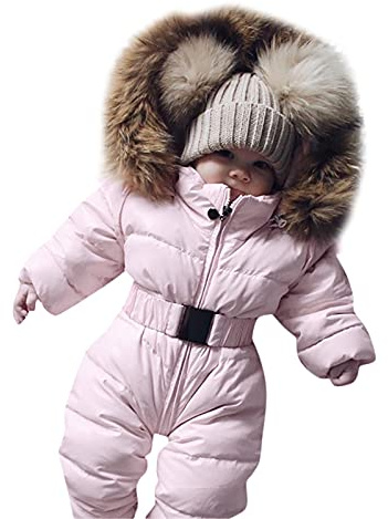 Tuta Da Sci Intera Bambina Manica Lunga Fleece Outfits Tute Da Neve Bambina Vestito Invernale Bambina Tuta Imbottita Neonata Tuta Da Neve Bambina 0-24 Mesi