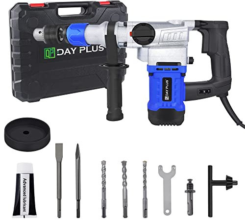 Martello perforatore 1500 W 6 Joule SDS Plus trapano elettrico martello demolitore multifunzione martello elettrico 800 RPM martello a percussione con manico girevole a 360°