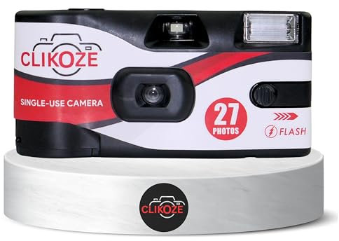 Clikoze Disposable Camera with 27 Exposures, Ultramax ISO 400 35mm Film Single-Use Camera with Flash (1 Camera)