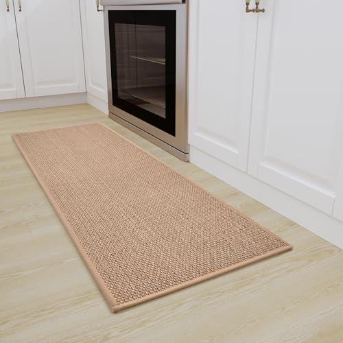 SIXHOME Tapis de Cuisine antidérapants Tapis Lavable en Machine absorbants et résistants aux Taches(Beige,40 * 120cm)