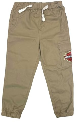Harley-Davidson Baby Boys' Bar & Shield Brushed Twill Cargo Pants – Tan (18/24M)
