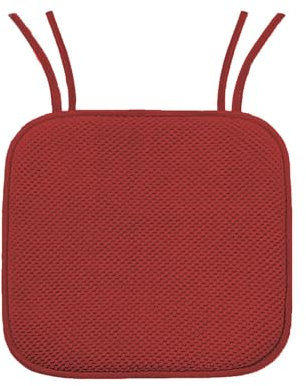 Stuhlkissen mit BäNdern 1er 2er 4er 6er Set, 40x40 Cord Sitzkissen Stuhl rutschfeste Sitzkissen Esszimmerstuhl, Landhausstil Memory Foam Sitzpolster Stuhl Red 1pcs