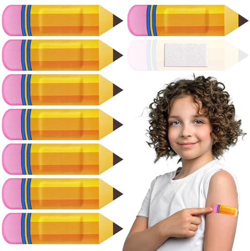 Geiserailie 120 Pcs Kid Pencil Shaped Bandage Classroom Gift