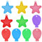 Amexo Pesi per Palloncini ad Elio, 20 Pezzi Pesi per Palloncini Colorati Forma di Stella e Palloncino, Pesetti per Palloncini in Plastica Decorazione per Feste Compleanno Matrimoni