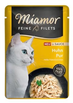 MIAMOR - Filets Fins en Sauce | Nourriture Humide pour Chats Adultes avec Morceaux de Filet en Sauce. Complément Alimentaire Faible en Gras dans Un Sachet Frais sans additifs artificiels | 24 x 100 g