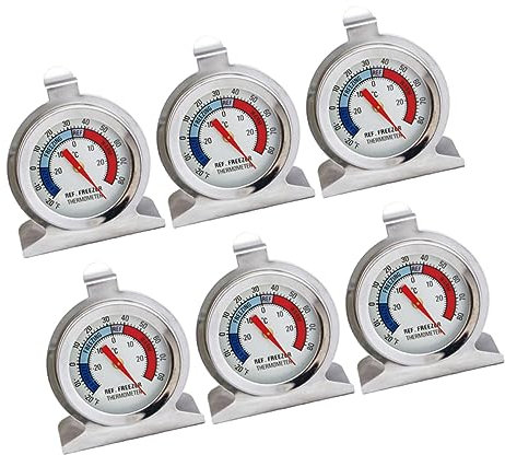 Yardwe 6er-pack Kühlschrank- Und Gefrierschrankthermometer Aus Edelstahl Genaue Temperaturanzeige Einfach Zu Installieren Und Zu Entfernen Perfekt Für